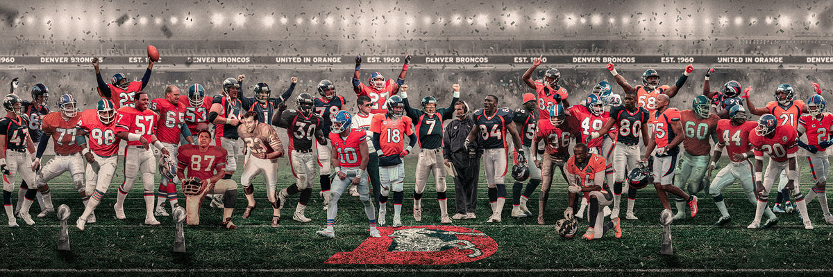 Broncos | "Legends & Icons" Edition | Canvas Framed Wall Art
